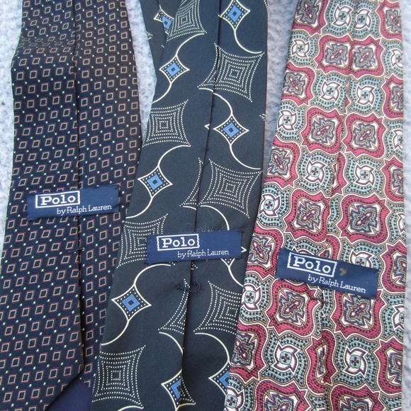 Polo Ralph‎ Lauren Vintage Handmade Ties Silk Floral Lot Of 3 made in USA - Picture 9 of 17